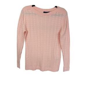 Tommy Hilfiger Pink Knitted Long Sleeve Cotton Sweater Size M
